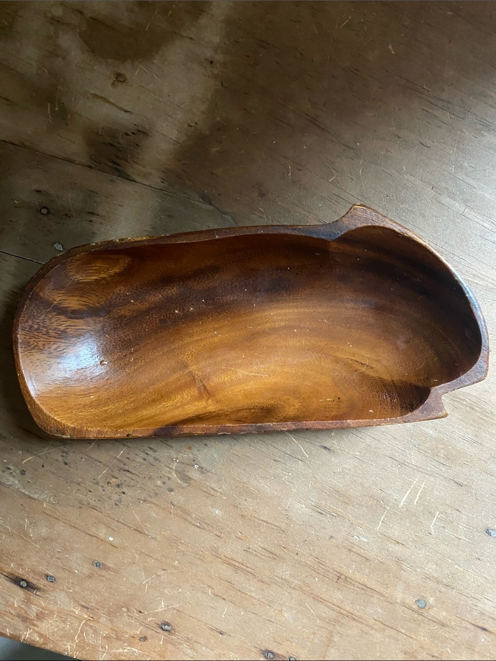 Mid Century Hand-Carved Wooden Trinket Dish